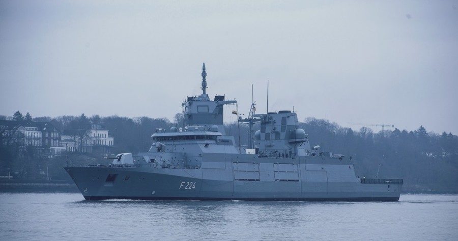 Click to enlarge Baden-Württemberg-class frigate during sea trials