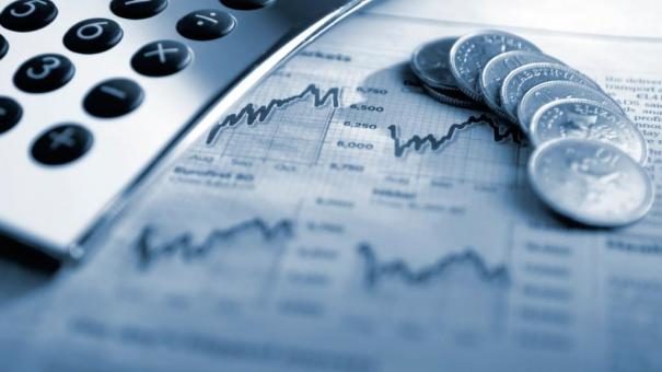 Money and charts graphic