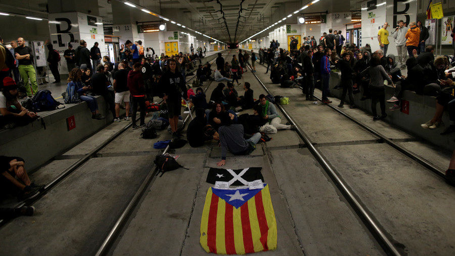 Catalan protesters, Girona, Spain