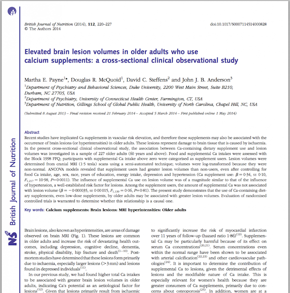 Click to enlarge calcium brain lesion study