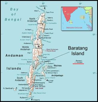 Location map of Barren Island.