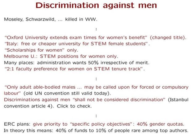 Click to enlarge Prof Strumia male discrimination