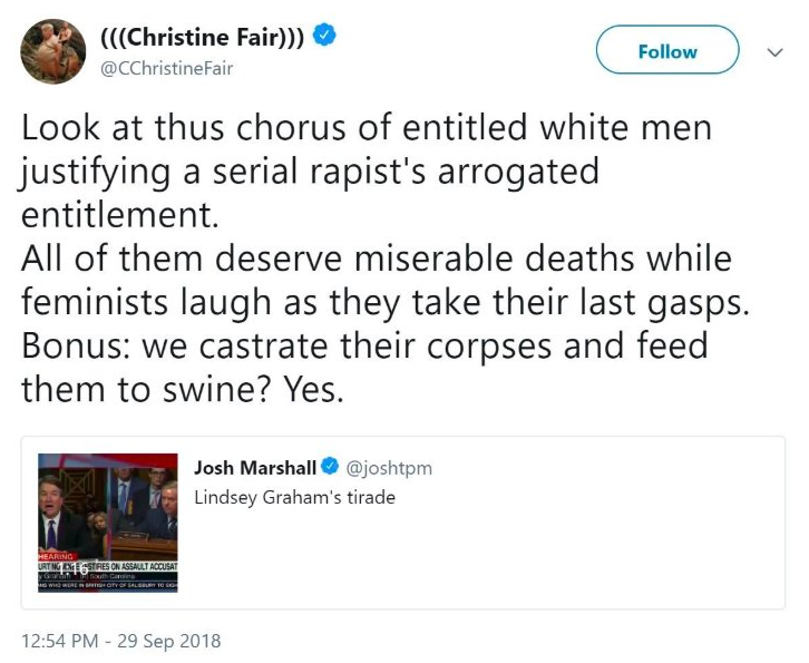 christine fair tweet