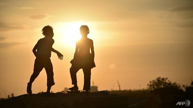 Click to enlarge children sunset