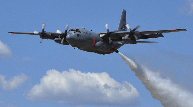Click to enlarge C-130 Hercules airplane crashes in Afghanistan