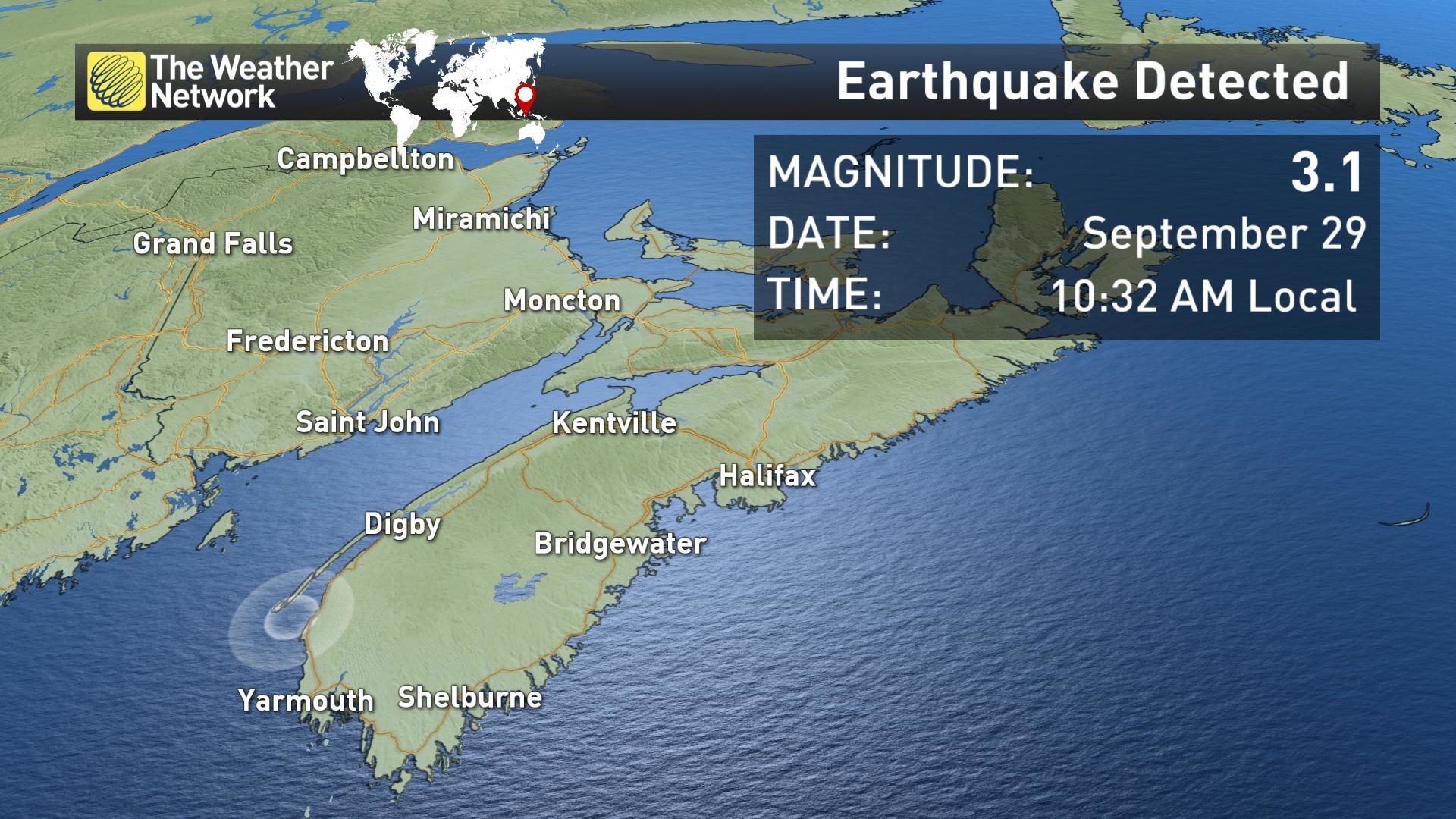 Nova Scotia earthquakeand boom