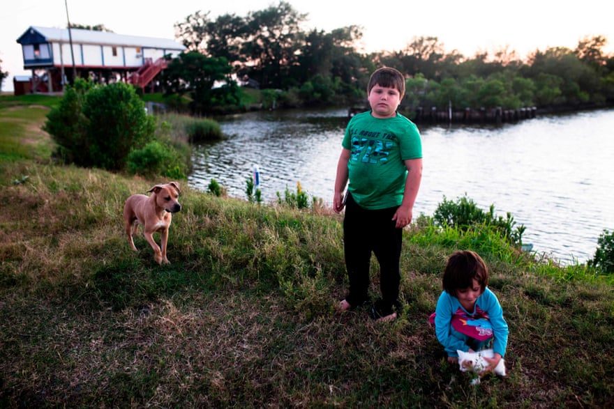 Children on Isle De Jean Charles, Louisiana