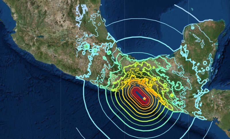 mexico earthquake map