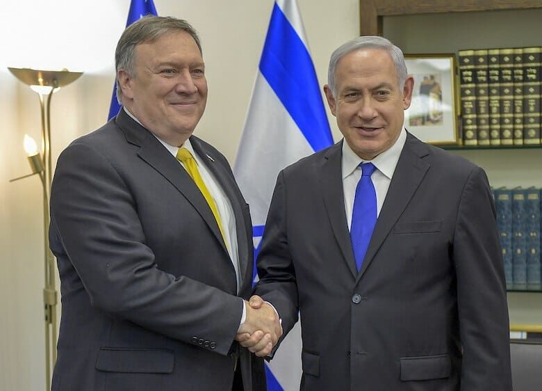 Click to enlarge Mike Pompeo meets with Benjamin Netanyahu