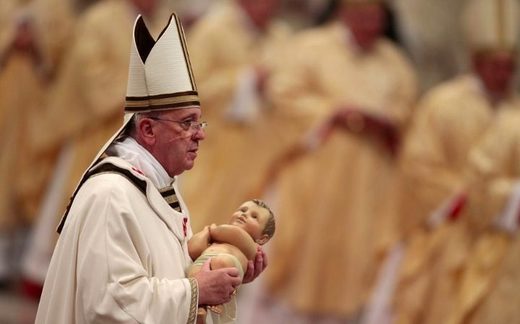 pope carries baby