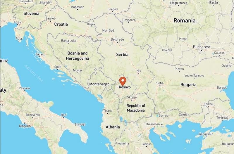 Click to enlarge kosovo area map