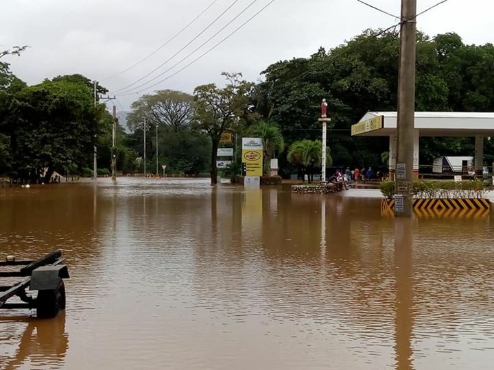 A flooded gas station in Nosara on Oct. 5, 2018.