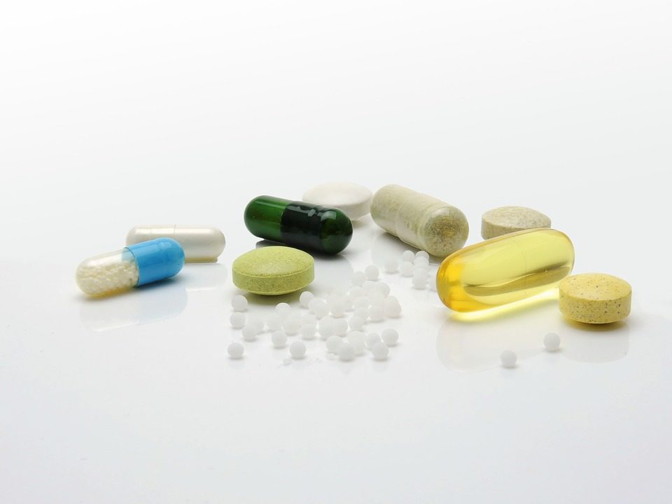 pills on a table