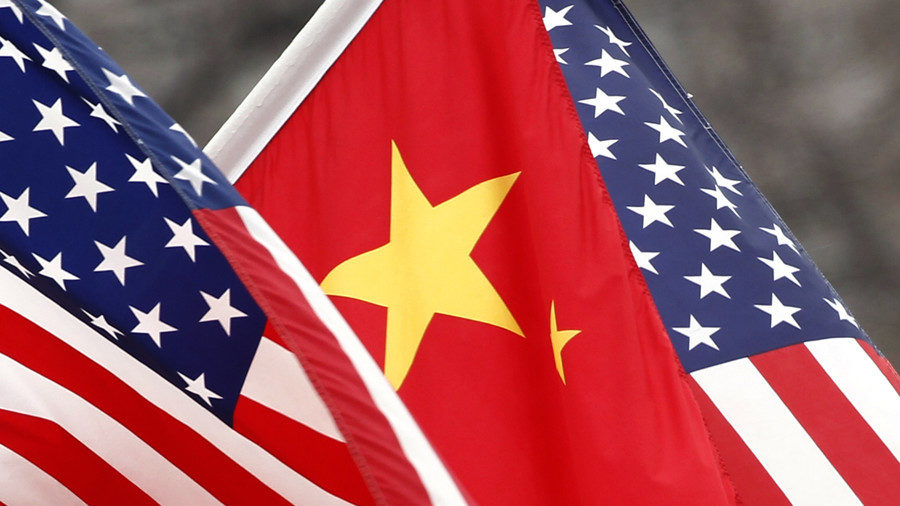 Click to enlarge China US flag