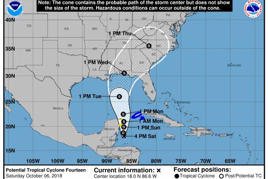 Click to enlarge tropical storm michael