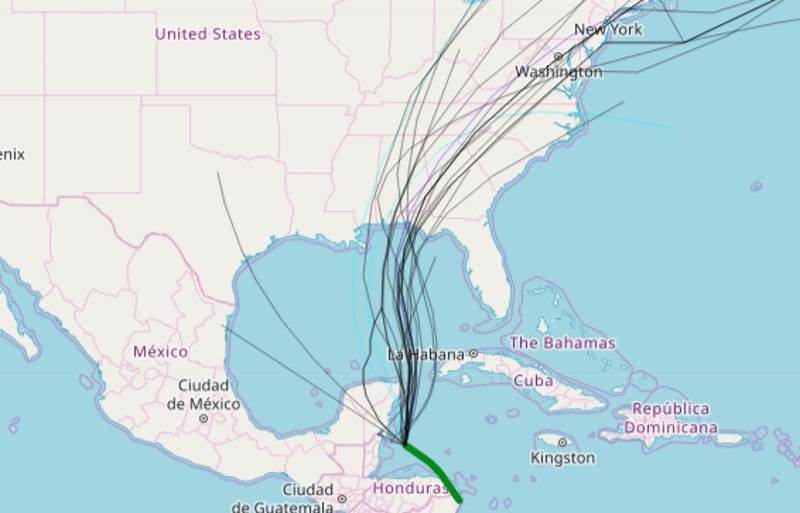 Click to enlarge storm tracks michael