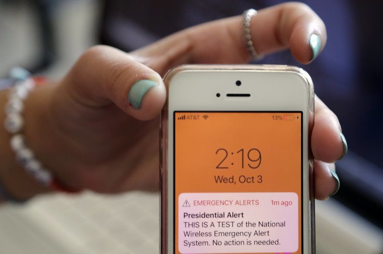 Click to enlarge presidential text alert cell phone trump