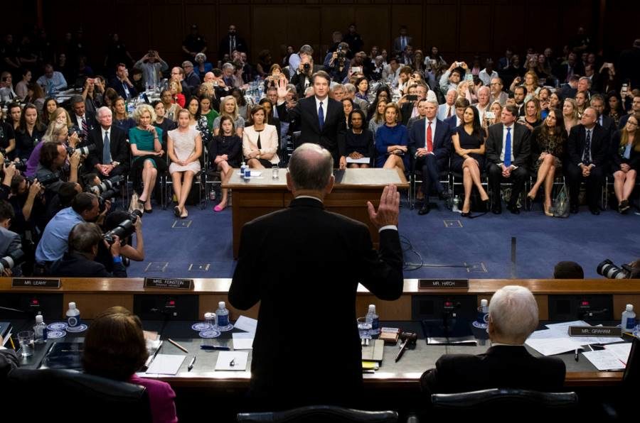 Click to enlarge kavanaugh hearing swear in crowd
