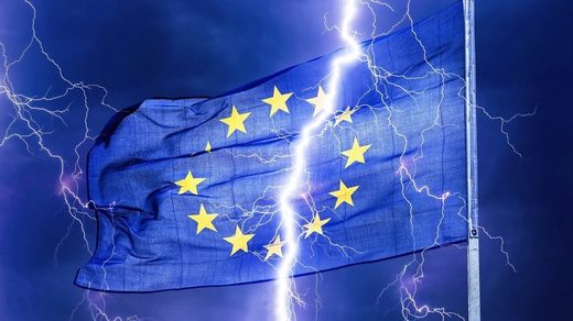 EU flag lightning