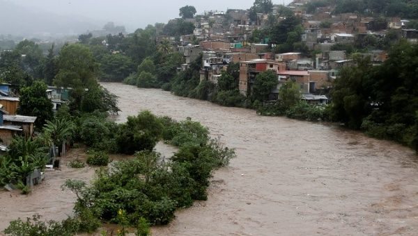 A view of the ovCholuteca river rains Tegucigalpa Honduras Oct. 6 2018