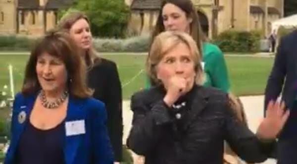 Hillary coughing
