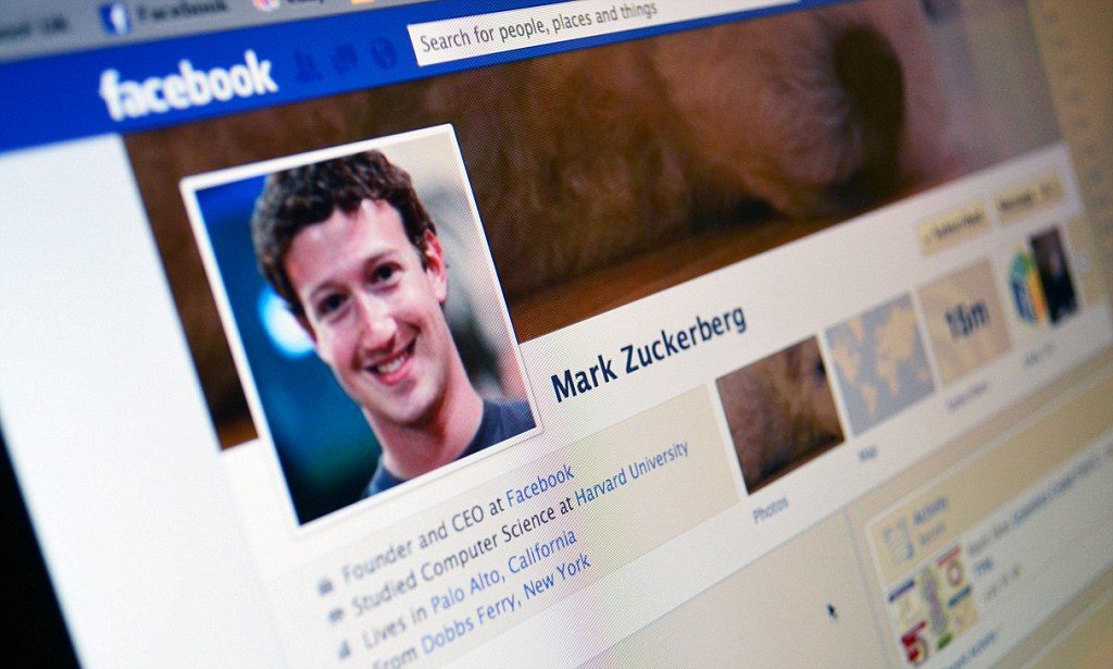 Click to enlarge Zuckerberg's Facebook page