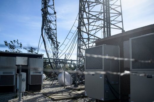 wrecked cell tower hurricane