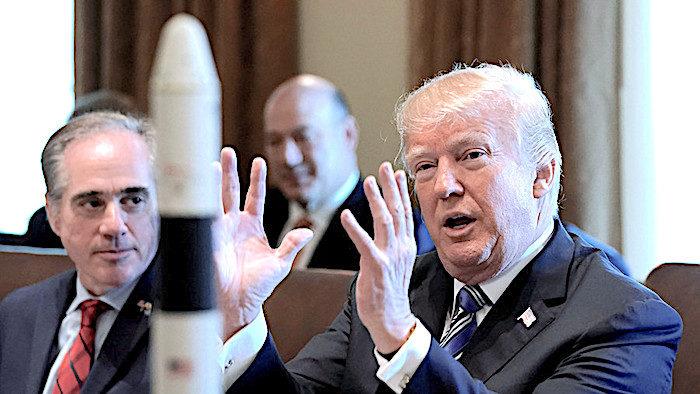 Trump and rocketship