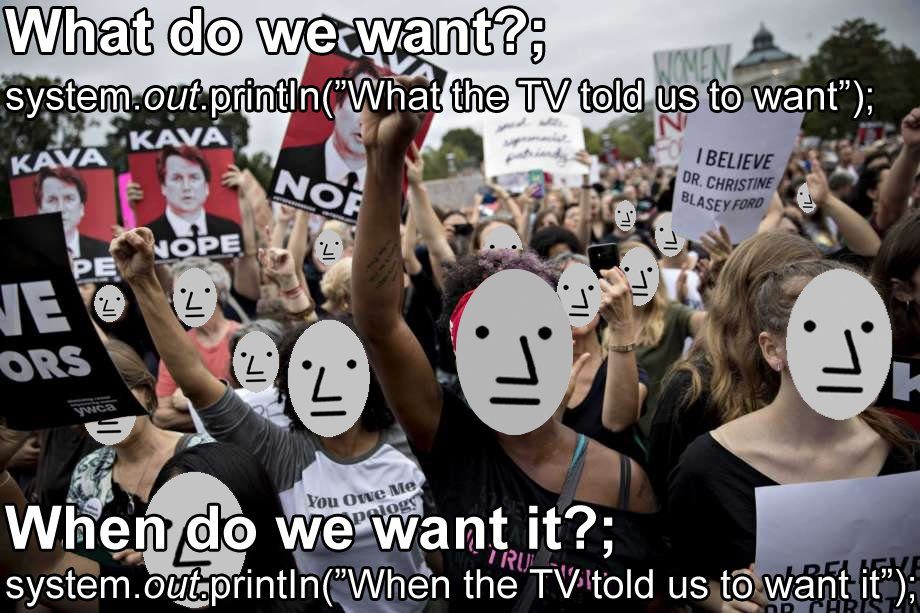 Click to enlarge npc protest meme