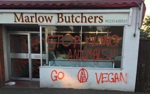 Click to enlarge vegan vandalism