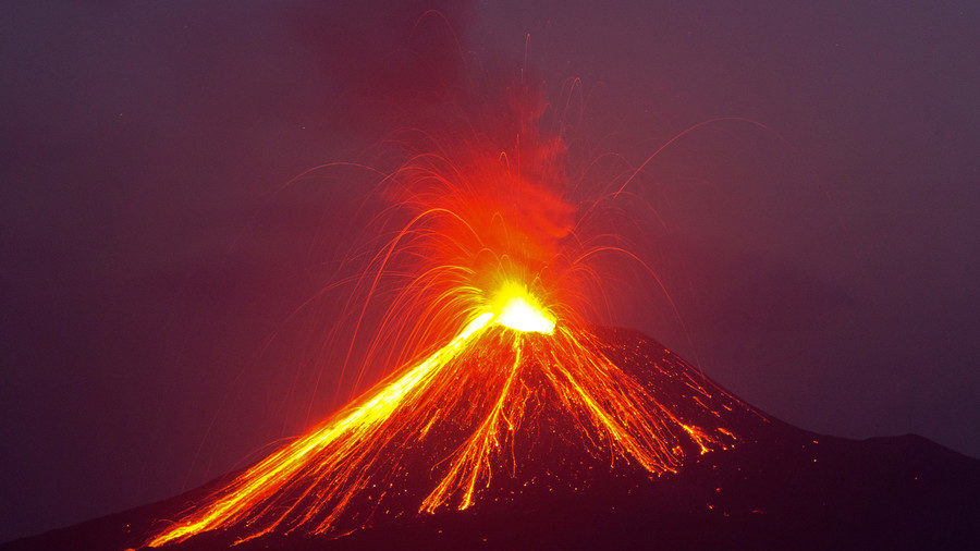 erupting volcano