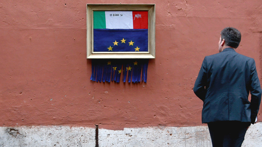 Click to enlarge Banksy EU Italy flags