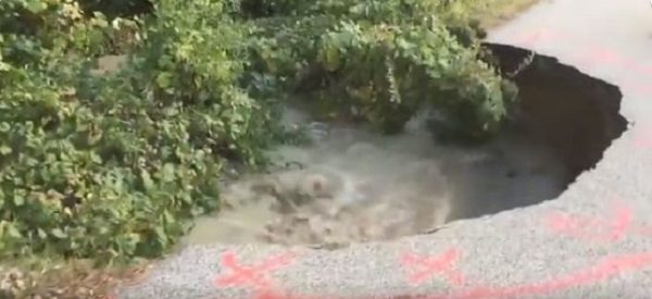 Sinkhole in Clinton Township, MI