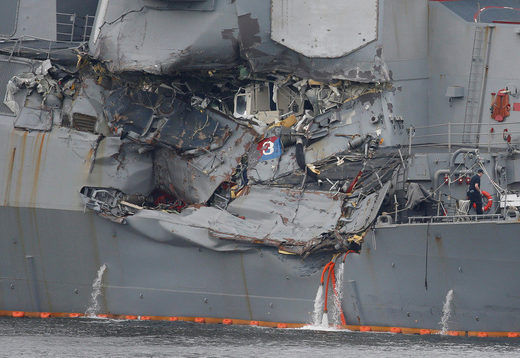 USS Fitzgerald after collision