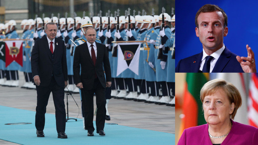 putin macron merkel
