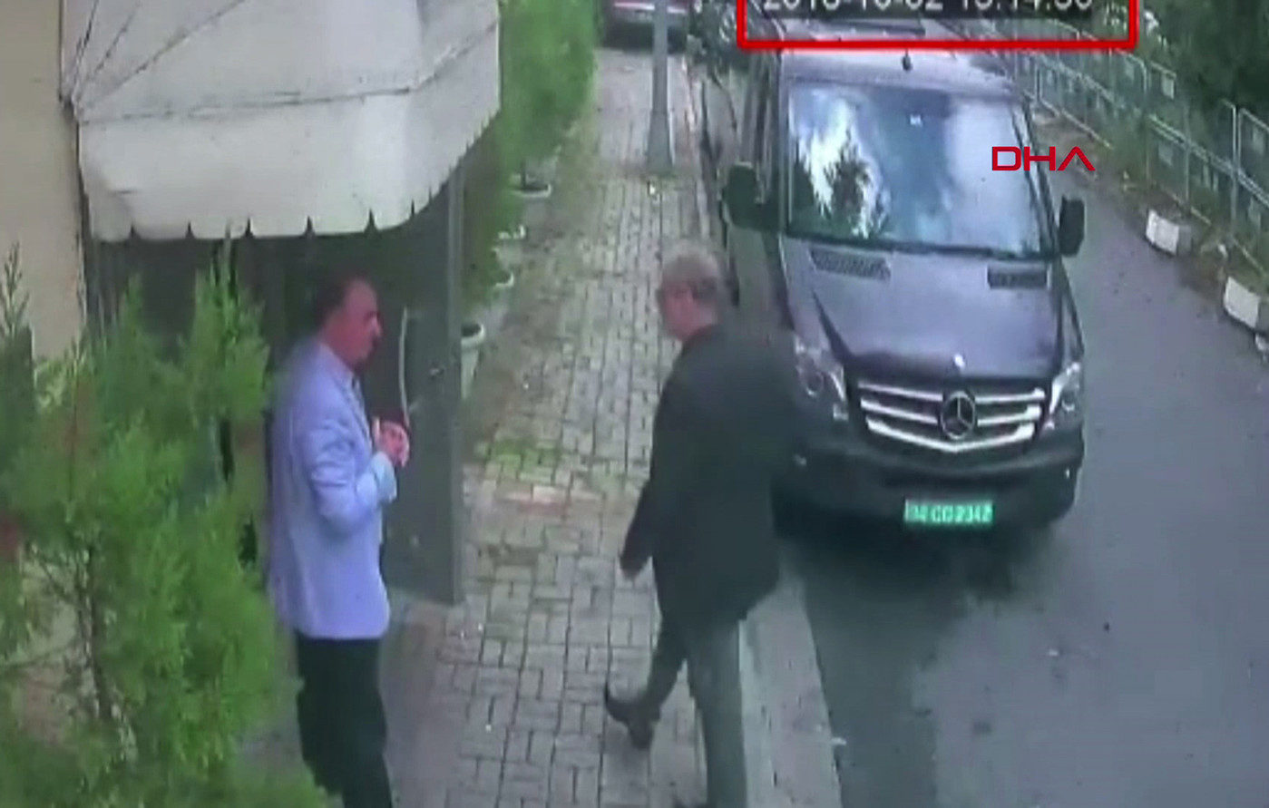 Khashoggi entering Saudi embassy in Turkey