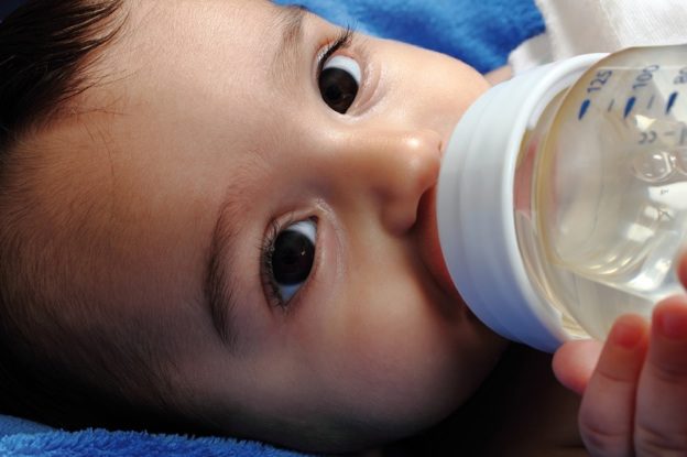 baby drinking water