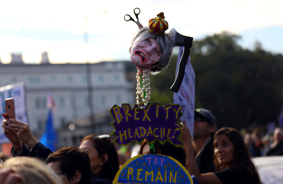 Click to enlarge Anti-Brexit Protest Theresa May