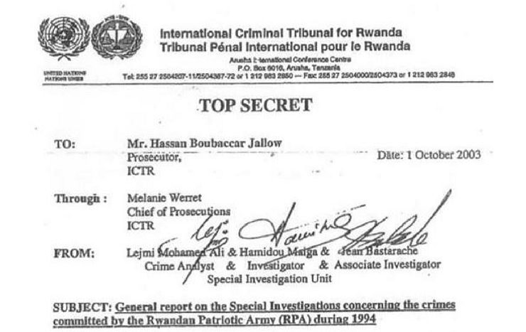 Rwanda war crimes memo