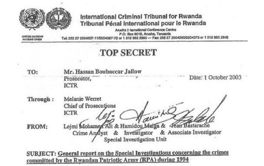 Rwanda war crimes memo