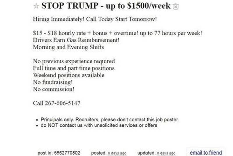 Click to enlarge paid protester want ad