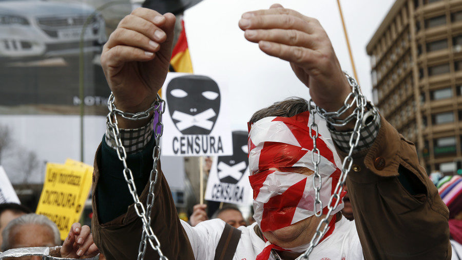 anti-censorship protest in Spain
