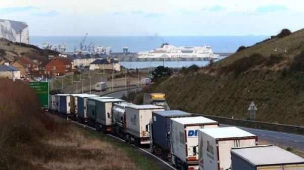 Click to enlarge trucks Dover-Calais UK