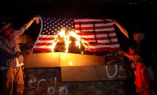 Click to enlarge flag burning