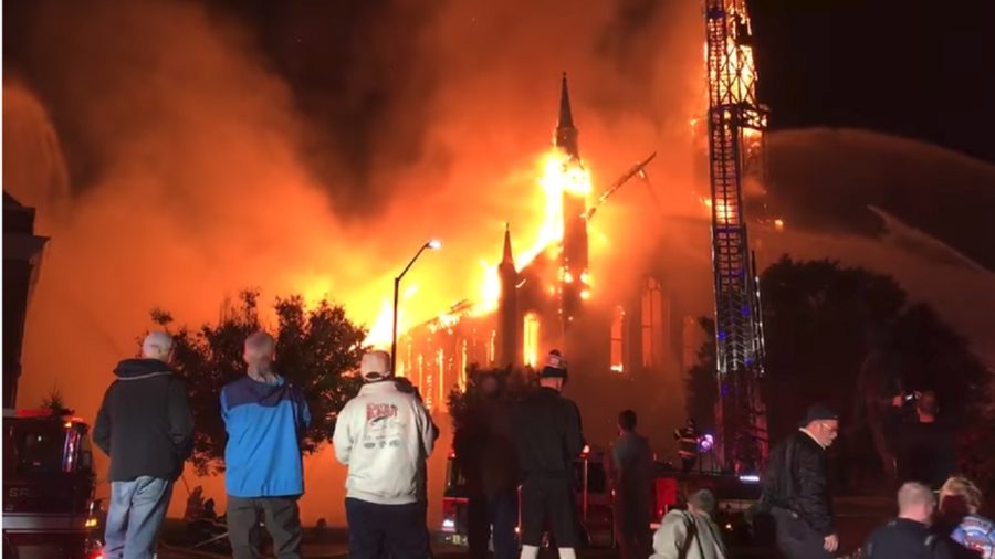 church lightning fire US