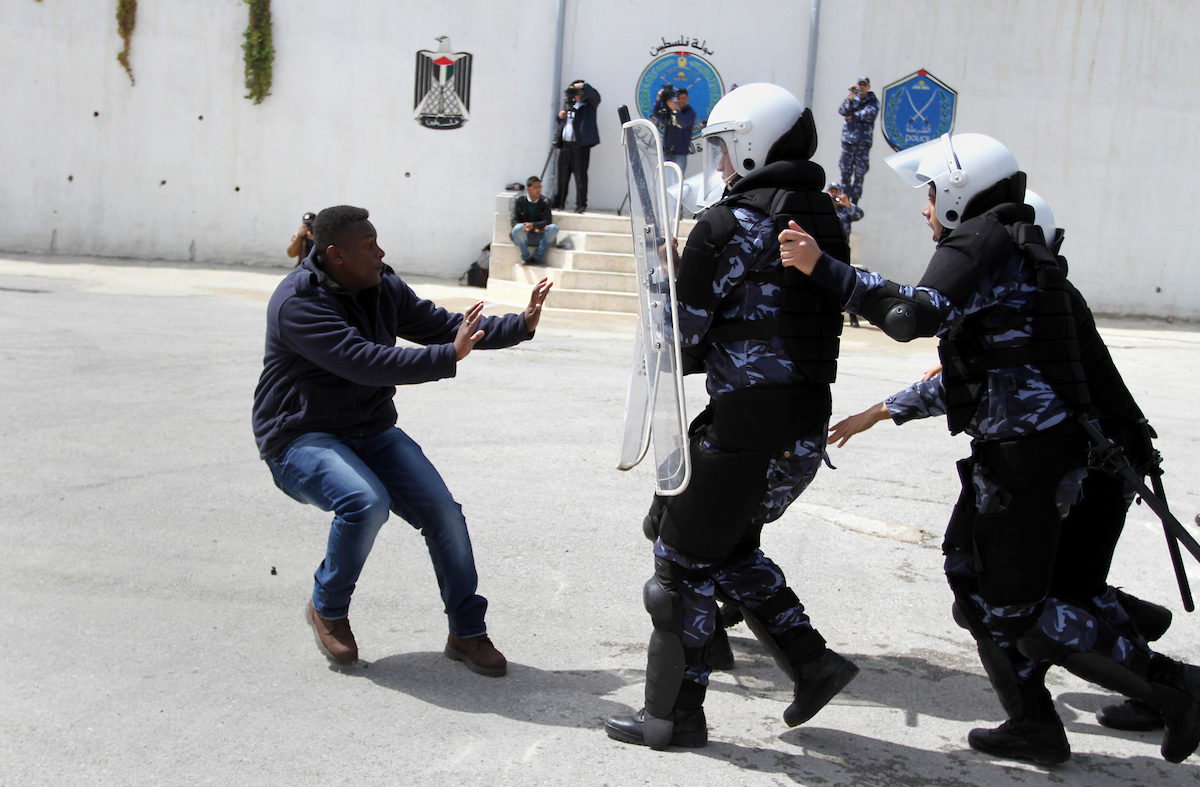 Click to enlarge Palestinian riot police Ramallah