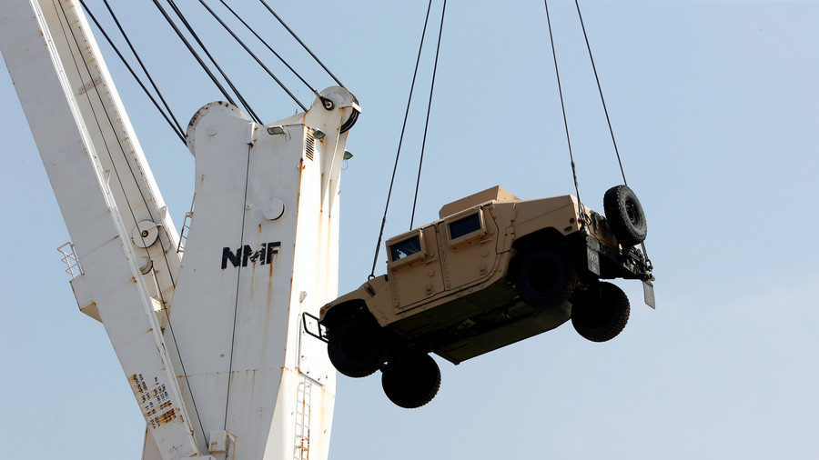 US military Humvee  drop