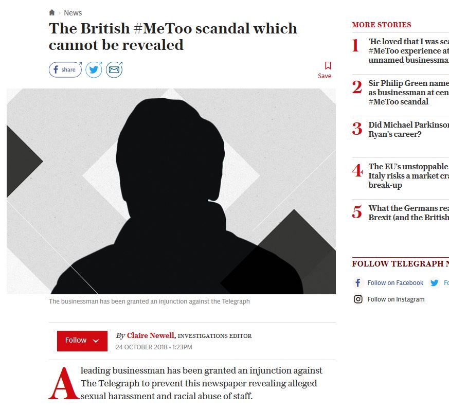injuction telegraph metoo green