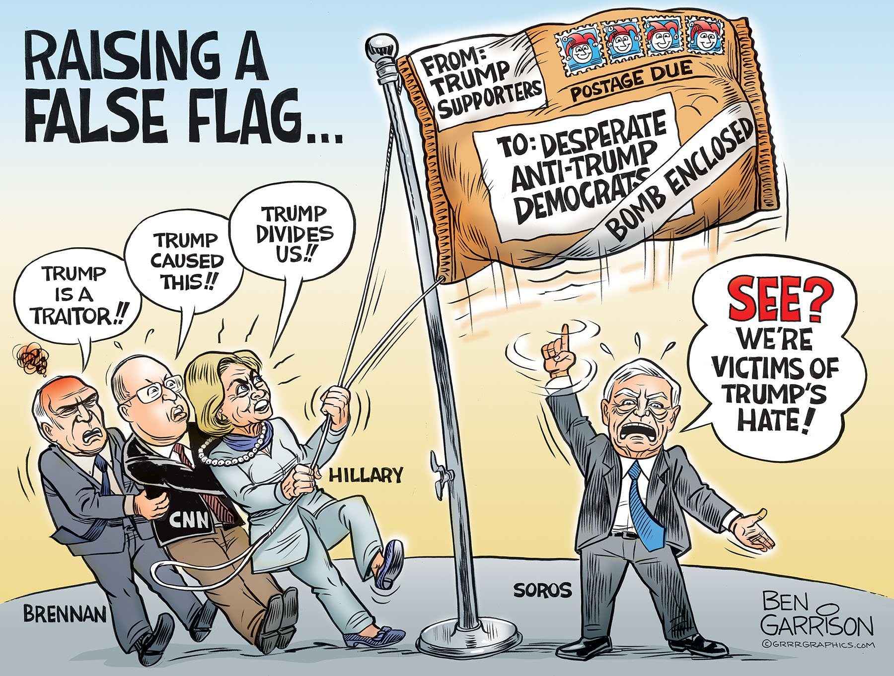 garrison mail bombs democrats