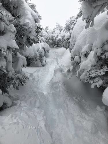 Click to enlarge Deep snow is seen near the summit of Mount